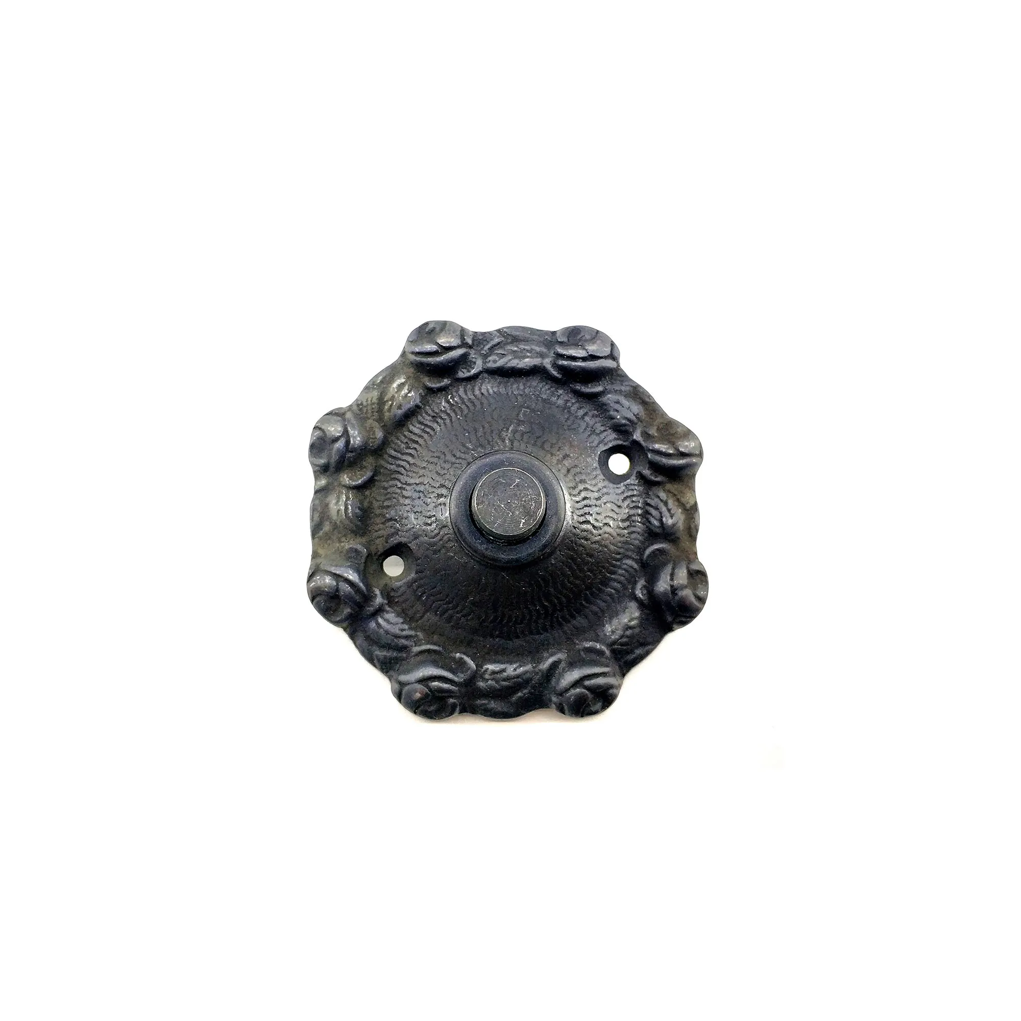Antika Tarz Dekoratif Pirinç Güllü Kapı Zili - 75mm, Oksit Antika Tarz Dekoratif Pirinç Güllü Kapı Zili - 75mm, Oksit