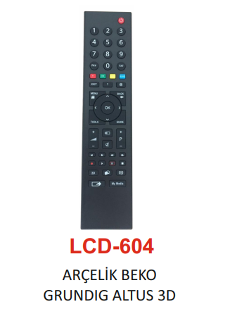 CLZ174 Arçelik - Beko - Grundig - Altus 3D Tv Kumandası - LCD 604