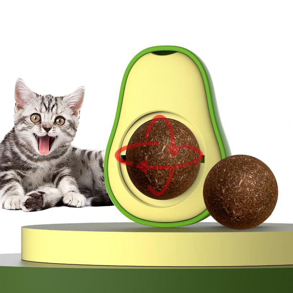 CLZ174 Avokado Dönen Kedi Nanesi Cat Oyun Topu Doğal Kedi Oyuncağı
