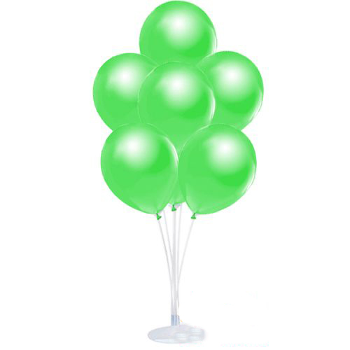 Balon Standı ve 10 Adet Sedefli Metalik Fıstık Yeşili Balon Seti (CLZ)