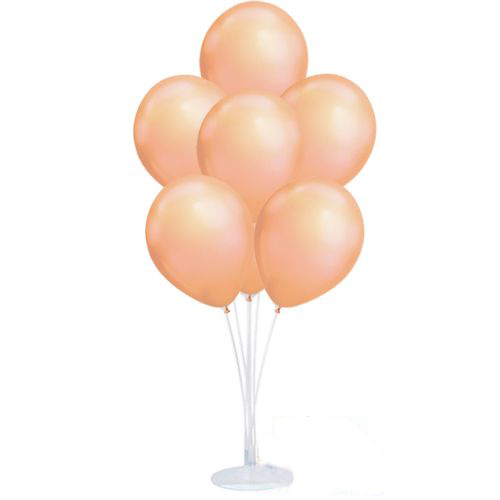 Balon Standı ve 10 Adet Sedefli Metalik Rose Gold Balon Seti (CLZ)