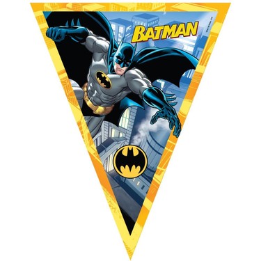 Batman Temalı Üçgen Bayrak Flama Süsleme 3.2 Metre (CLZ)