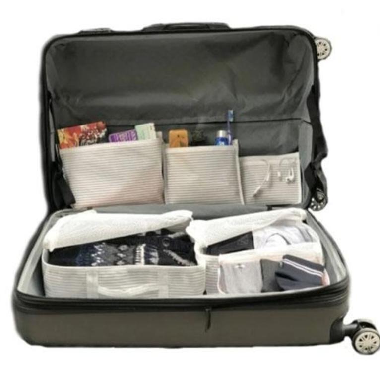 CLZ174 Bavul İçi Düzenleyici Valiz  Organizer 6 lı Set - Çizgili