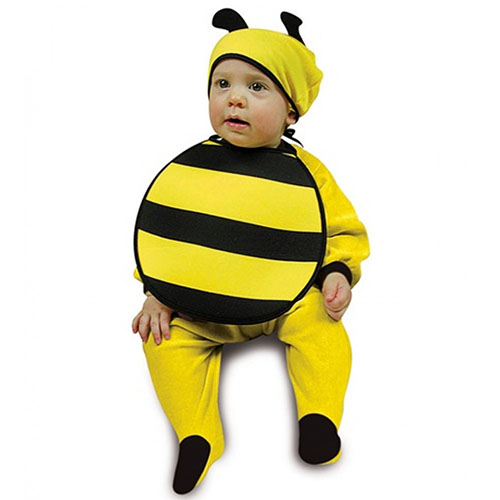 Bebek Boy Arı Kostüm Şapkası ve Önlük Seti (CLZ)