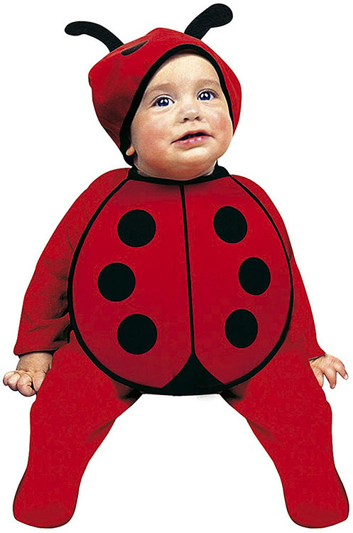 Bebek Boy Uğur Böceği Kostüm Şapkası ve Önlük Seti (CLZ)