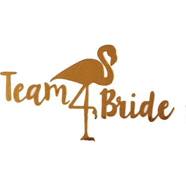 Bekarlığa Veda Partisi Flamingolu Team Bride Dövmesi Altın Renk (CLZ)