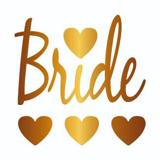 Bekarlığa Veda Partisi Kalpli Bride Dövmesi Altın Renk  (CLZ)