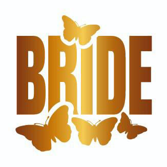 Bekarlığa Veda Partisi Kelebekli Bride Dövmesi Altın Renk  (CLZ)