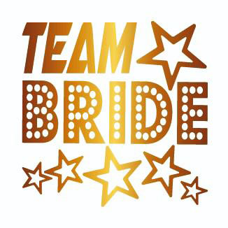 Bekarlığa Veda Partisi Yıldızlı Team Bride Dövmesi Altın Renk  (CLZ)