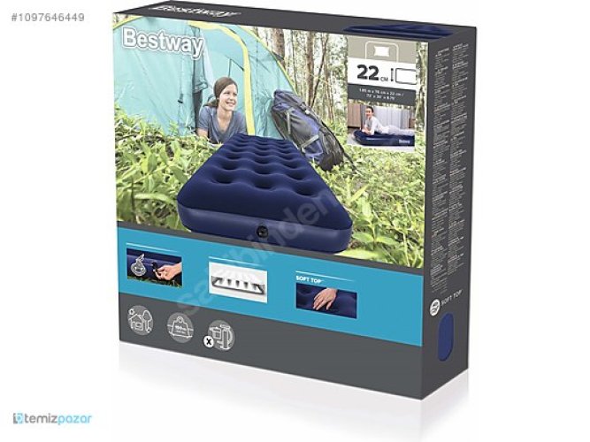 Bestway 67000 Tek Kişilik Şişme Yatak (185 x 76 x 22) cm Bestway 67000 Tek Kişilik Şişme Yatak (185 x 76 x 22) cm