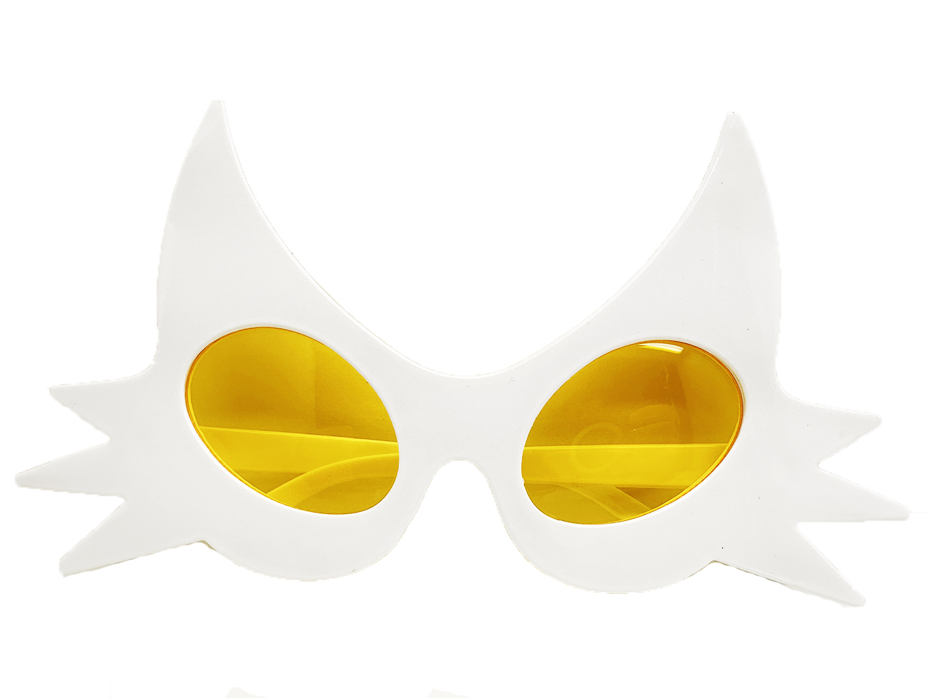 Beyaz Renk Bıyık Tasarımlı Kedi Parti Gözlüğü 19x11 cm (CLZ)
