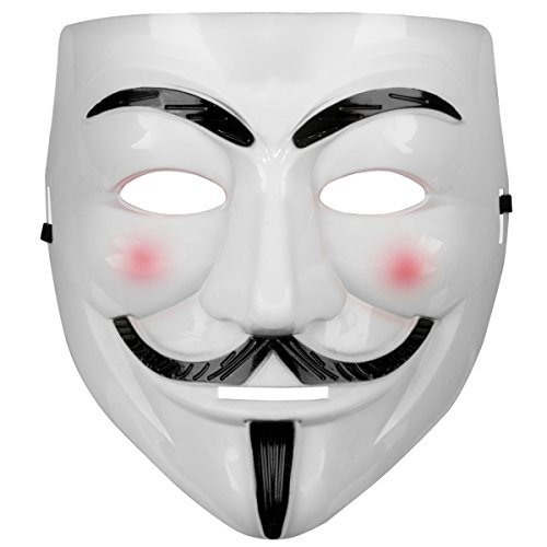 Beyaz Renk Pembe Yanaklı İthal V For Vendetta Maskesi (CLZ)