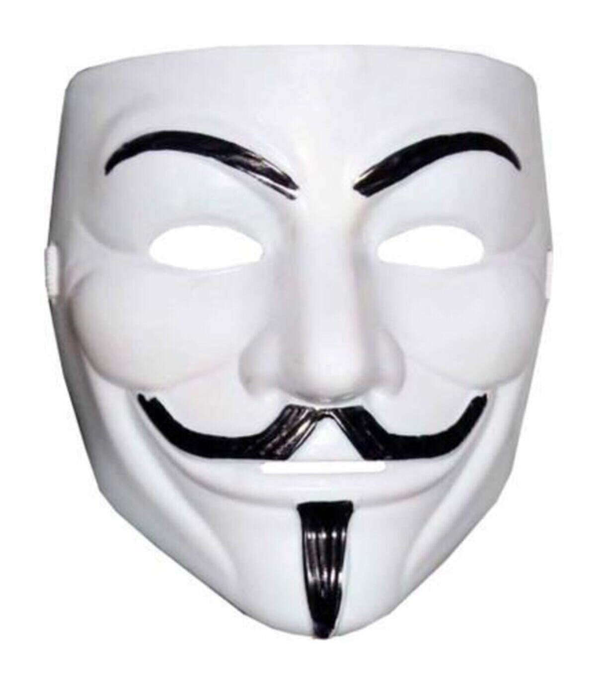 Beyaz Renk V For Vendetta Maskesi Yerli Üretim (CLZ)