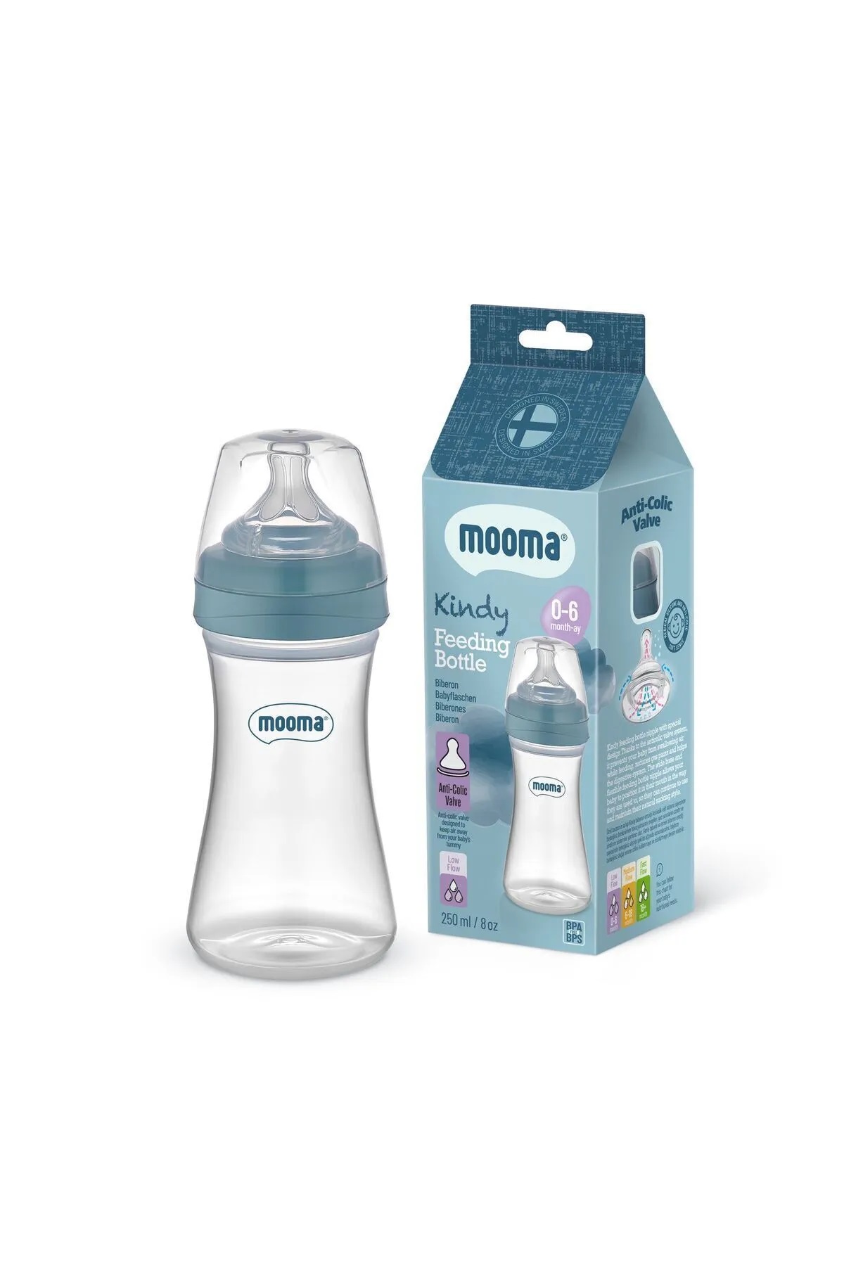 Biberon Anti Kolik Biberon 250 ml Kapaklı Biberon 0 - 6 Ay (Yavaş Akış)