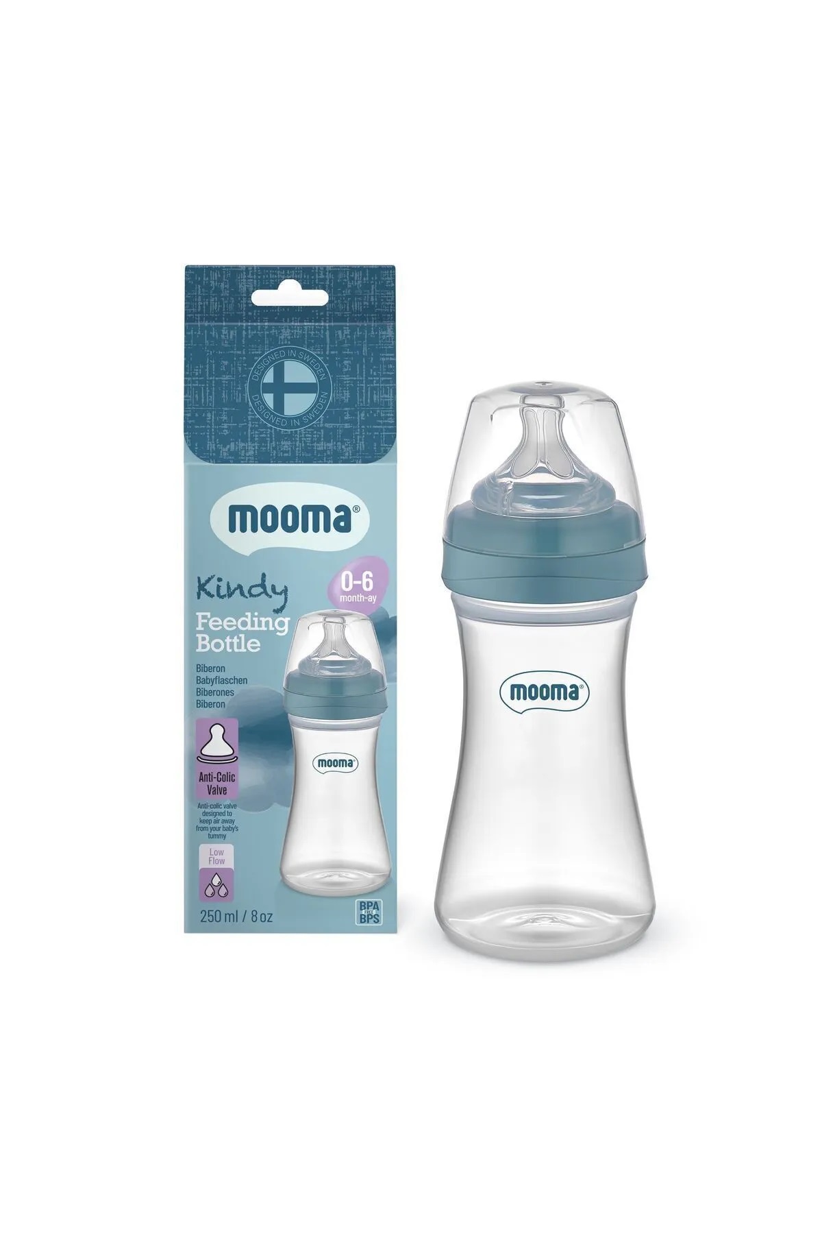 Biberon Anti Kolik Biberon 250 ml Kapaklı Biberon 0 - 6 Ay (Yavaş Akış)