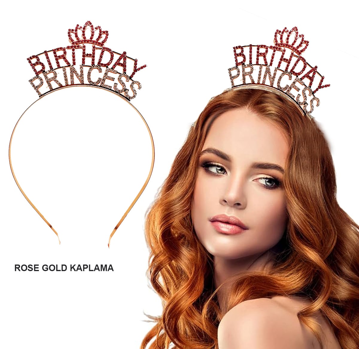 Birthday Princess Kristal Taç – Rose Gold Kaplama Birthday Princess Kristal Taç – Rose Gold Kaplama