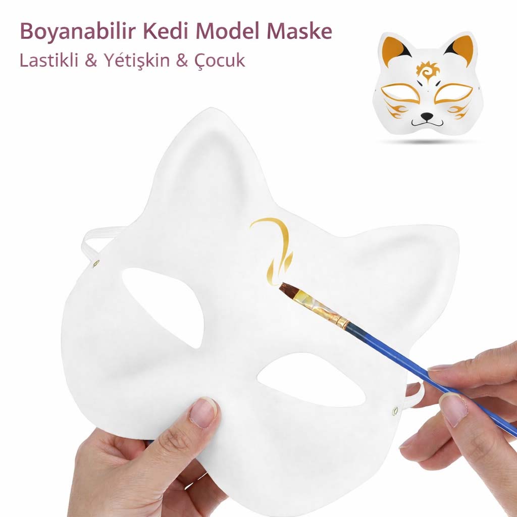 Boyanabilir Kedi Model Maske – Kendi Tasarımını Oluştur Boyanabilir Kedi Model Maske – Kendi Tasarımını Oluştur