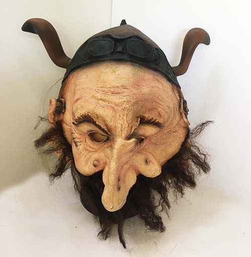 Boynuzlu Sakallı Lateks Viking Maskesi Et Maske (CLZ)