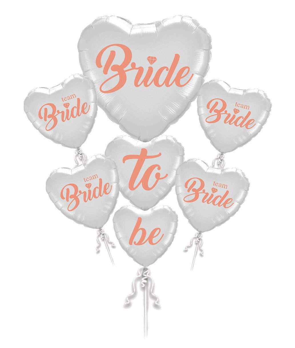 Bride To Be Team Bride Folyo Balon Buket Seti 5li Set Rose Gold Renk 100 cm (CLZ)