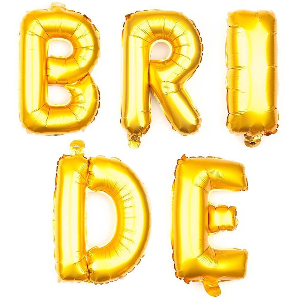Bride Yazılı Bekarlığa Veda Partisi Folyo Balonu Altın Renk 100 cm (CLZ)