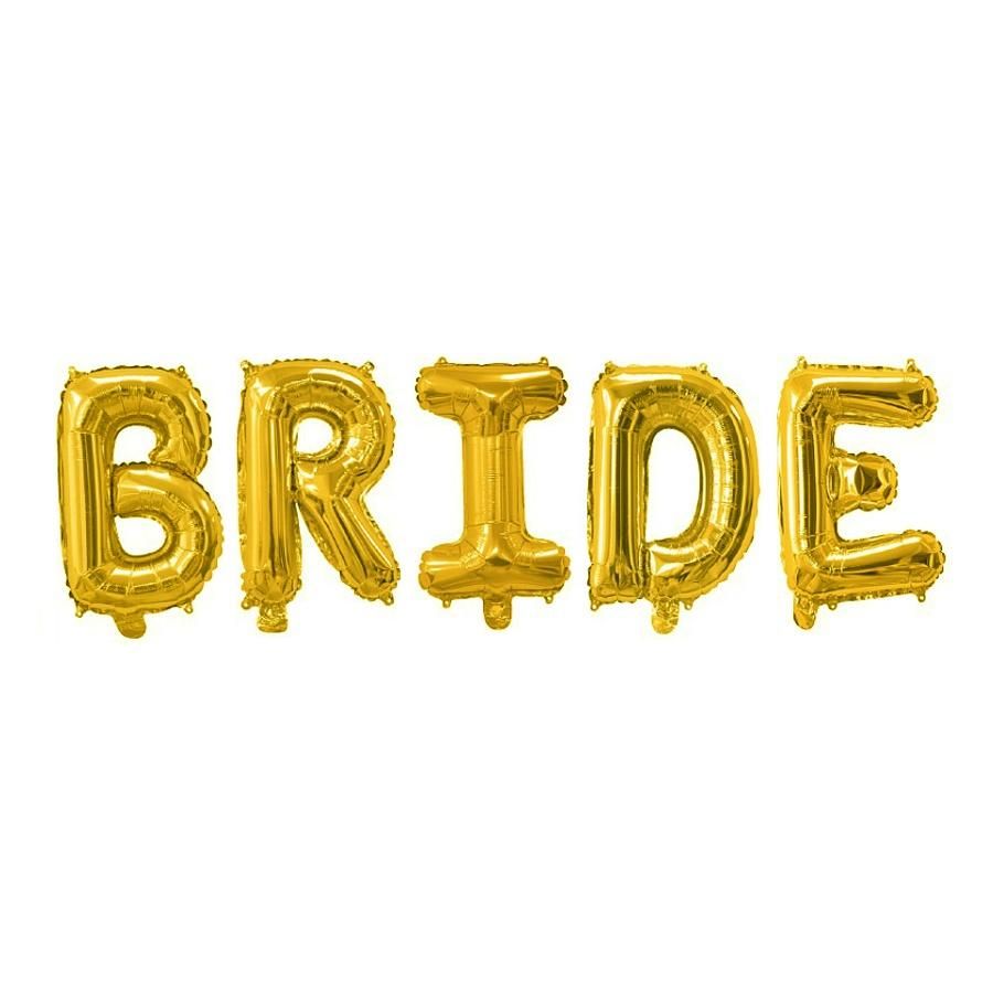 Bride Yazılı Bekarlığa Veda Partisi Folyo Balonu Altın Renk 100 cm (CLZ)