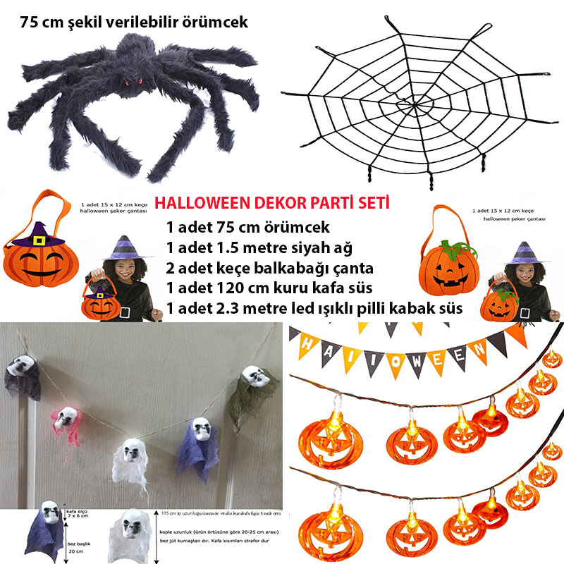 Cadılar Bayramı Halloween Dekor Seti Dekorasyon Ürünleri 6 Parça Set (CLZ)