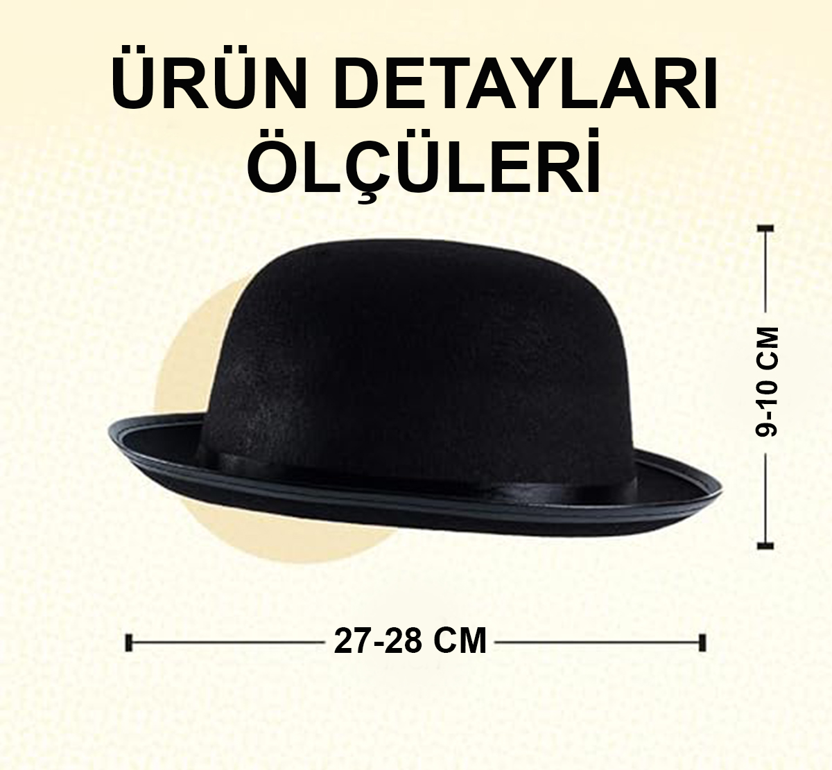 Charlie Chaplin Stil Çocuk Şapkası – Siyaelon Parti Şapkası Charlie Chaplin Stil Çocuk Şapkası – Siyaelon Parti Şapkası