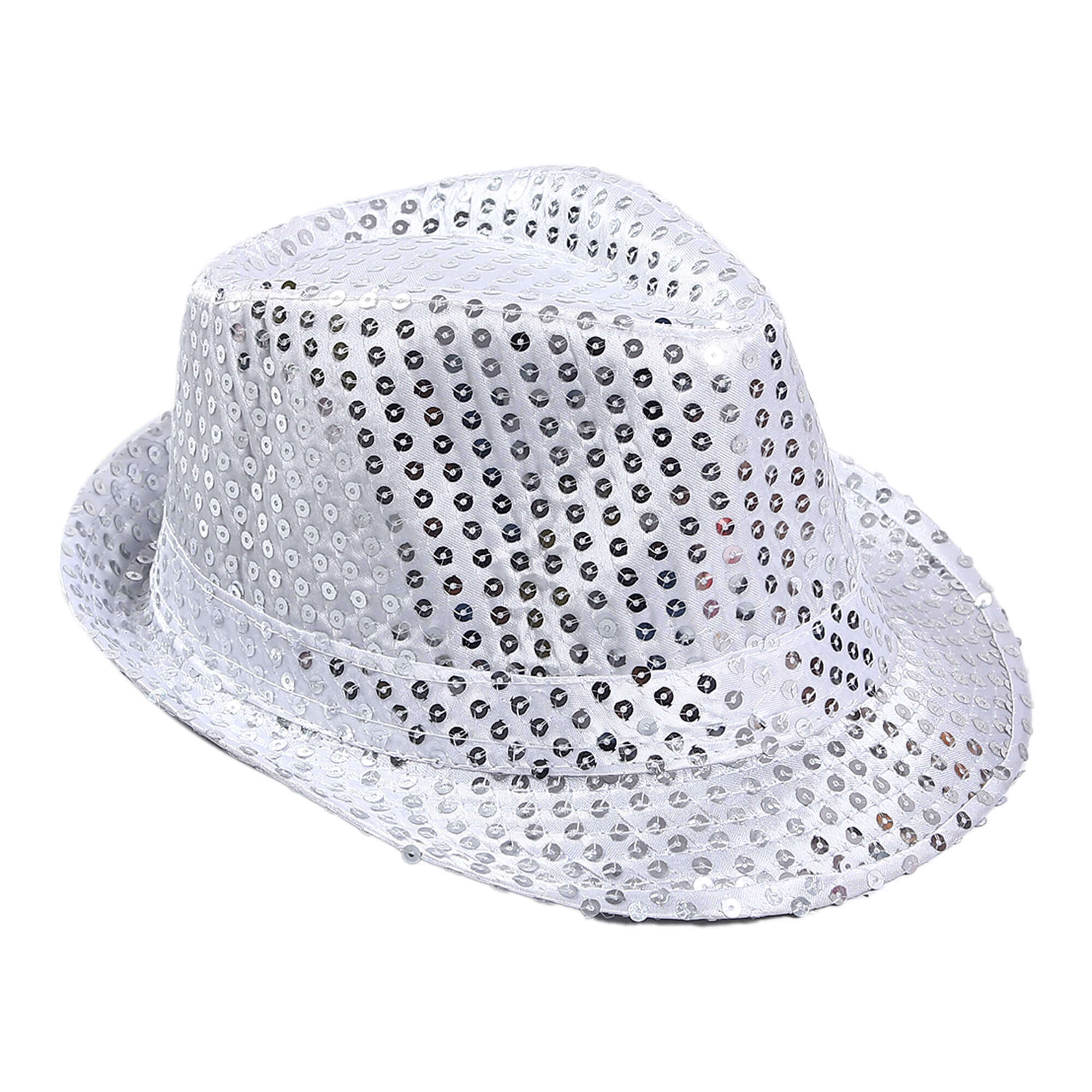 Çocuk Boy Gümüş Payetli Şapka Gösteri Şapkası Michael Jackson Şapkası 54 No (CLZ)