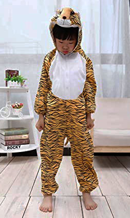 Çocuk Kaplan Kostumu - Aslan Kostümü 4-5 Yaş 100 cm (CLZ)