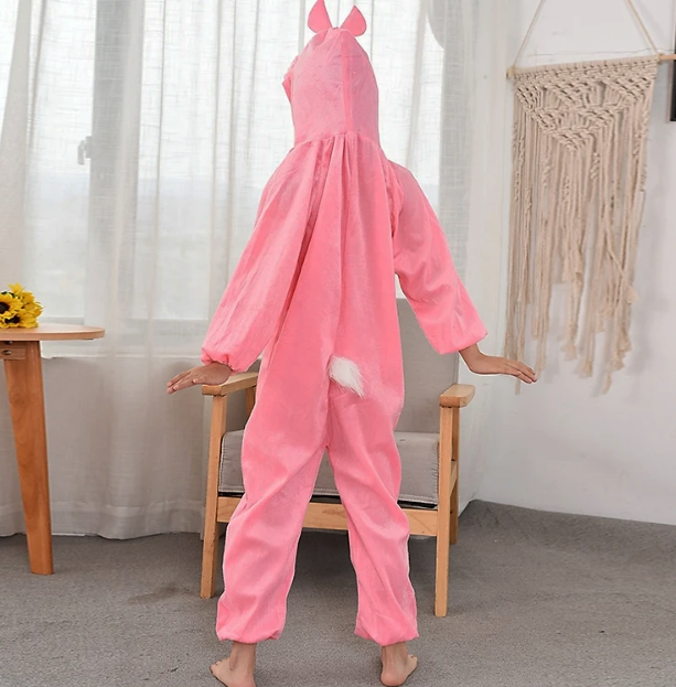 Çocuk Tavşan Kostümü Pembe Renk 4-5 Yaş 100 cm (CLZ)