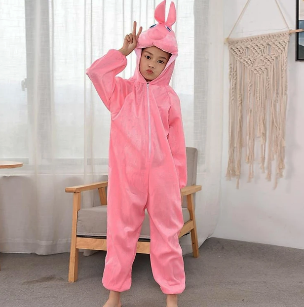 Çocuk Tavşan Kostümü Pembe Renk 4-5 Yaş 100 cm (CLZ)