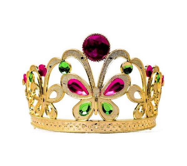 Çocuklar İçin Kraliçe Tacı - Çocuk Prenses Tacı Altın Renk (CLZ)
