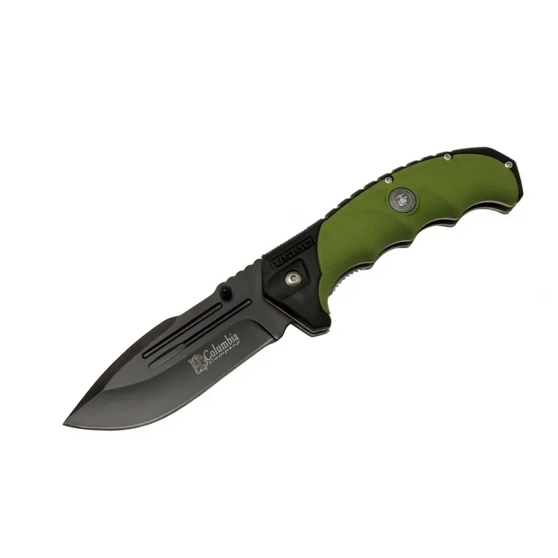 Columbia FST4008-B Oluklu Siyah Kamp Çakı 22 cm - Otomatik