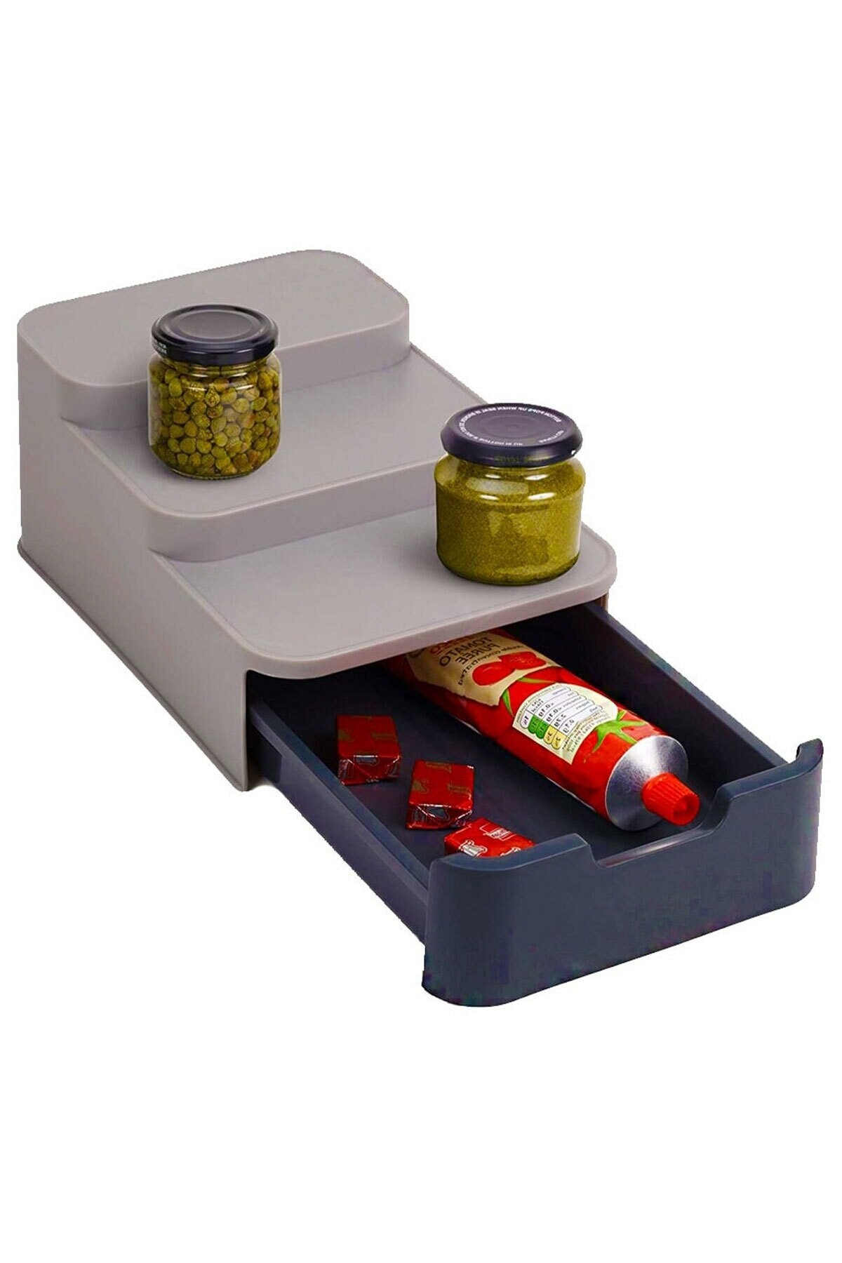 CLZ174 Compact Çekmeceli Organizer Mutfak Kavanoz Standı - Bitki Çayı Düzenleyici