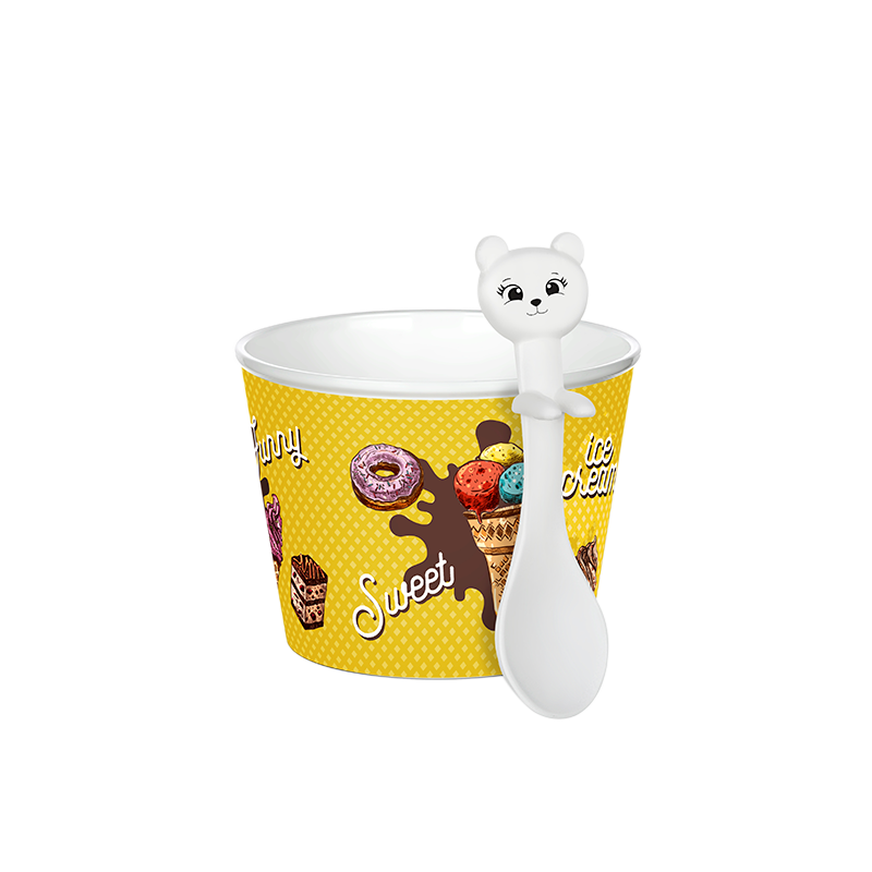 CLZ174 Cupice Kaşıklı Dondurma Ve Puding Kabı 4 Adet