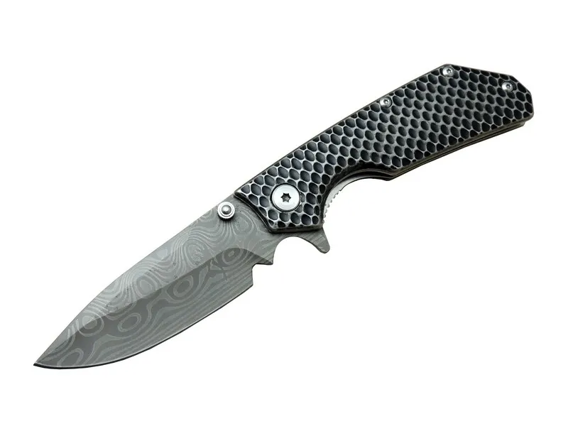 Damascus DMS 2 16 Gri Kamp Çakı 21cm- Yarı Otomatik, Kemerlikli, Metal Sap