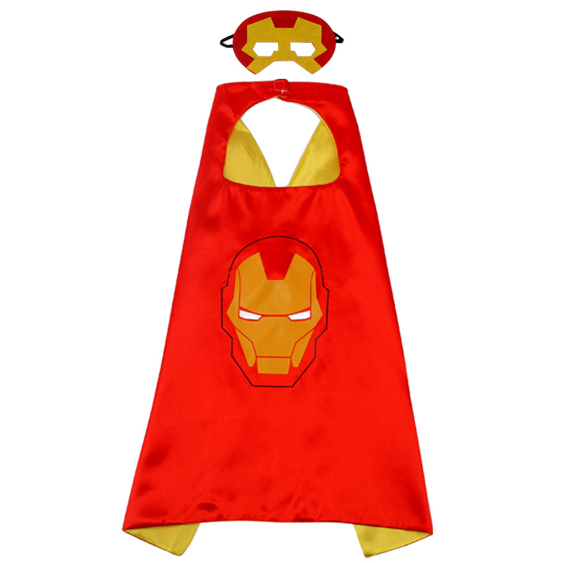 Demir Adam İron Man Avengers Pelerin + Maske Kostüm Seti 70x70 cm (CLZ)