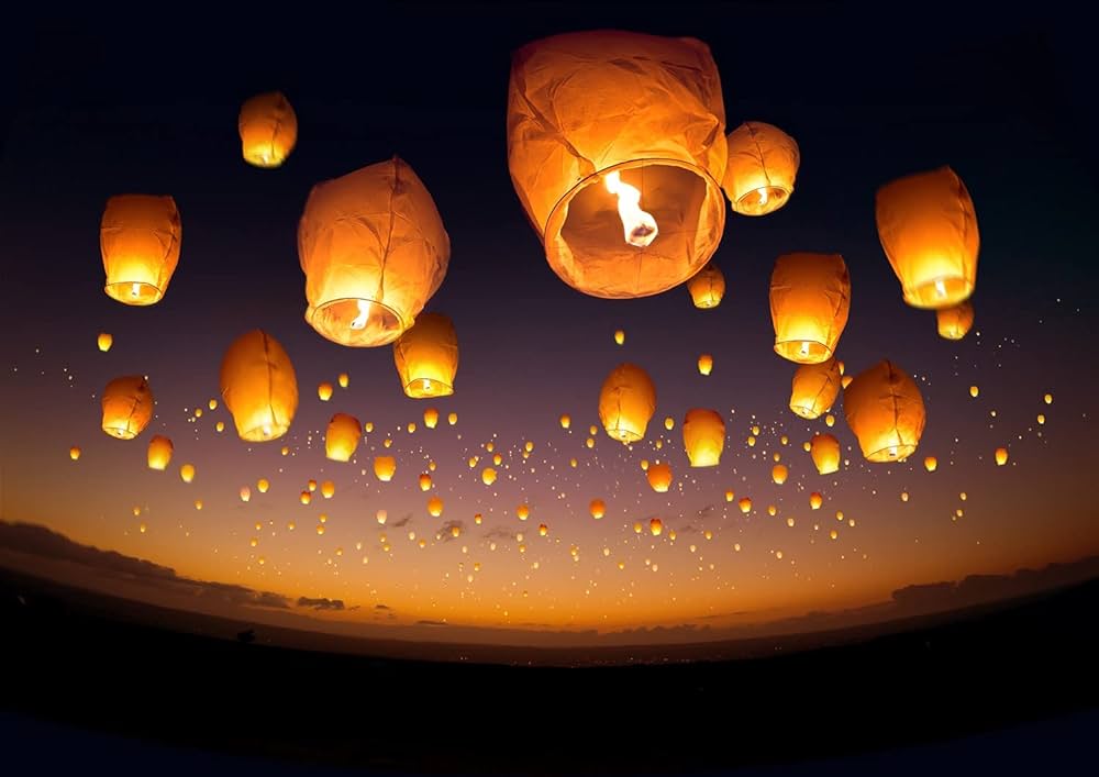 Dilek Feneri Gece Gökyüzü Dilek Balonu Dilek Feneri Gece Gökyüzü Dilek Balonu