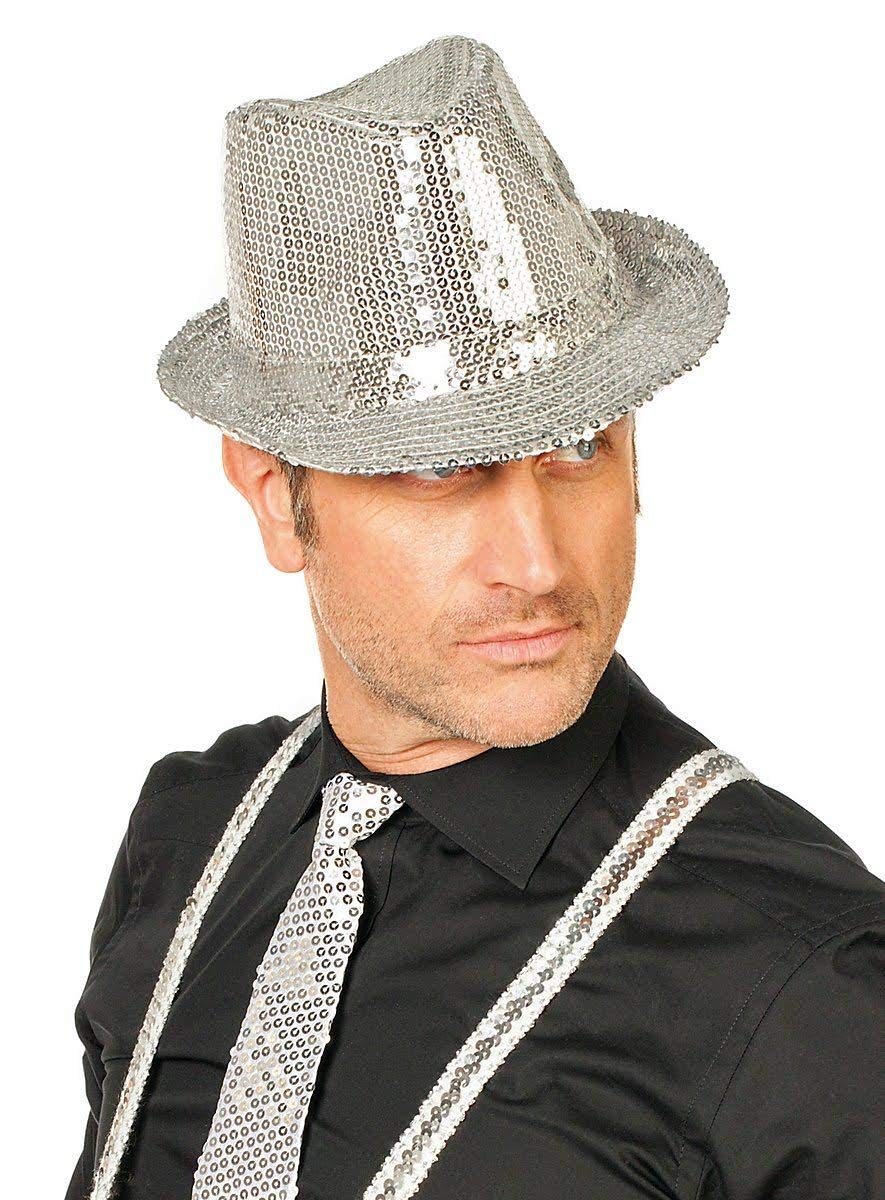 Disko Star Gümüş Payetli Fötr Şapka Yetişkin Boy Disko Star Gümüş Payetli Fötr Şapka Yetişkin Boy