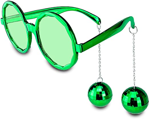 Disko Toplu Küpeli Parti Gözlüğü Yeşil Renk  (CLZ)