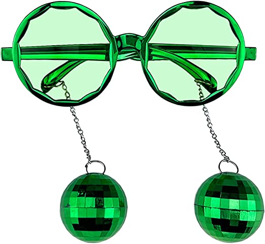 Disko Toplu Küpeli Parti Gözlüğü Yeşil Renk  (CLZ)