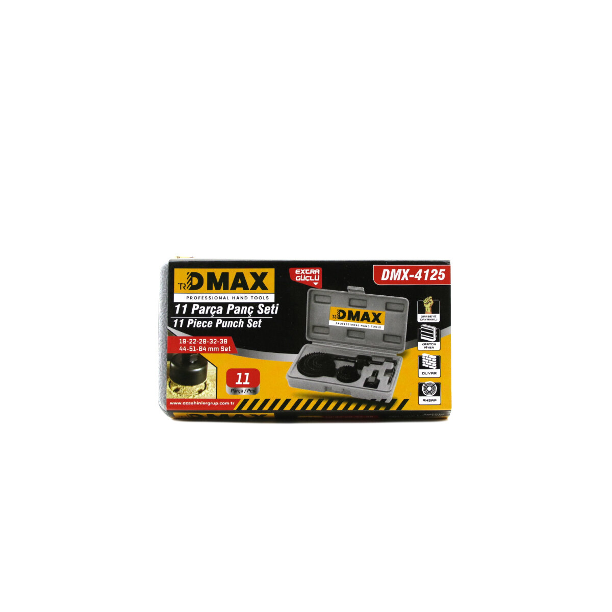 11İN1 BUAT AÇMA PANÇ SETİ METAL AHŞAP PVC ALÇIPAN PLS. 19-22-29-32-38-44-51-64MM