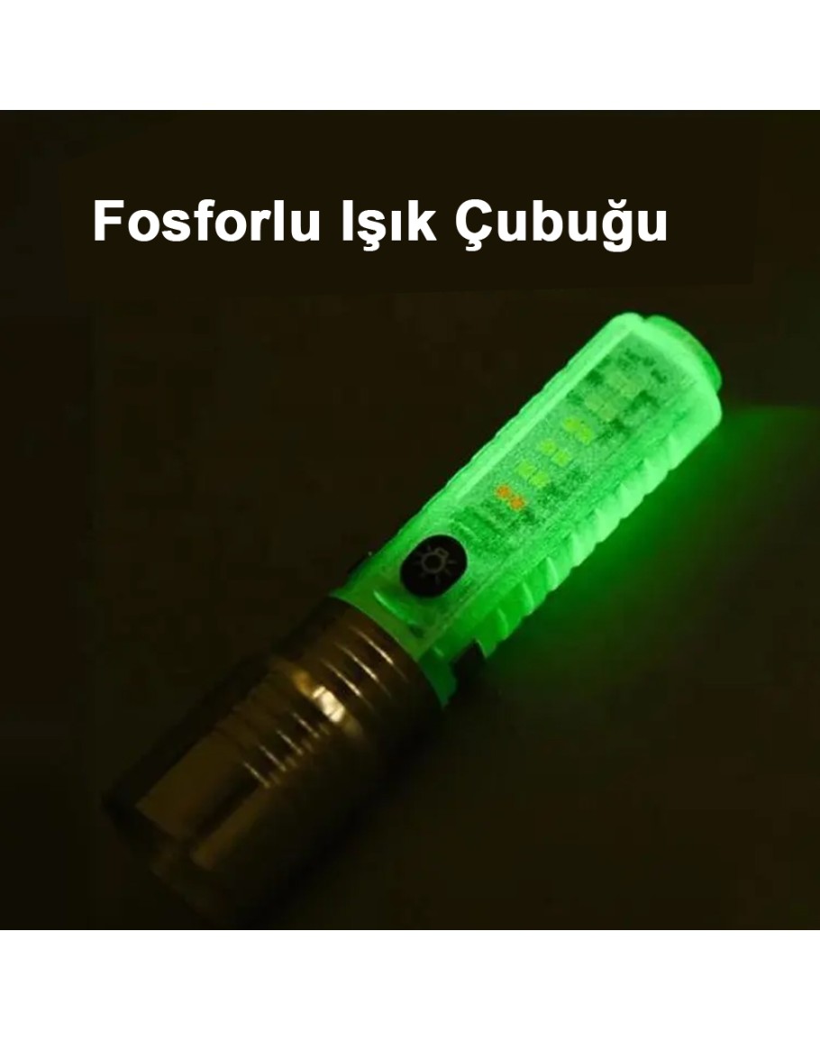 El Feneri 8 Mod Şarjlı Fosforlu Mıknatıslı Led El Feneri El Feneri 8 Mod Şarjlı Fosforlu Mıknatıslı Led El Feneri