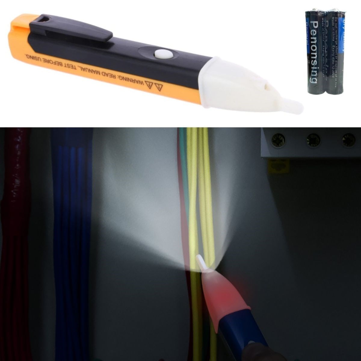CLZ174 Elektrik Kaçak Dijital Kontrol Kalemi Cihazı -Dedektörlü Temassız Işıklı Kablo Voltaj Test