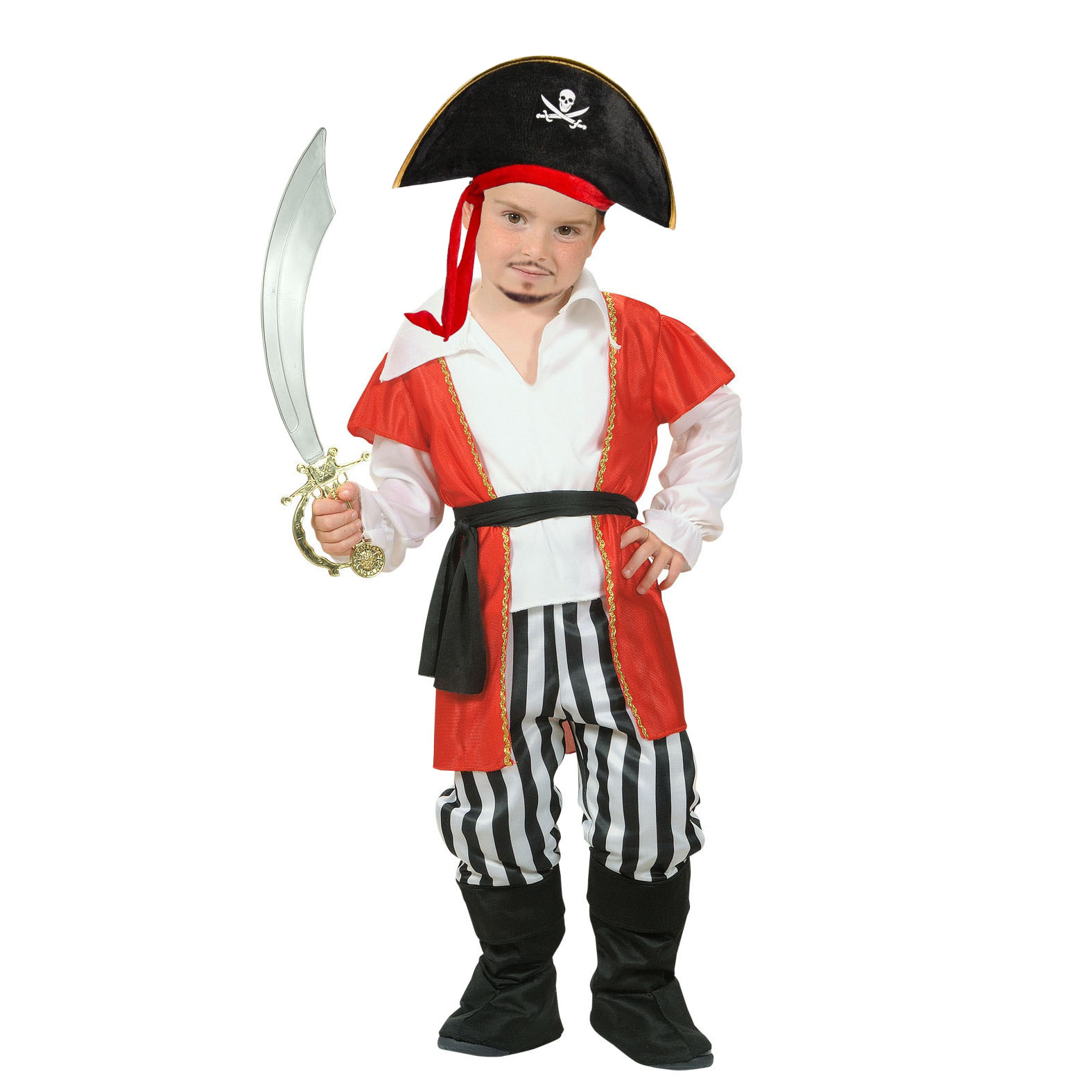 Erkek Çocuk Jack Sparrow Denizci Korsan Kostümü 4-6 Yaş (CLZ)