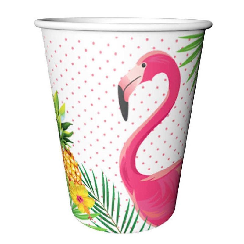 Flamingo Temalı Parti Bardağı Karton 8 Adet (CLZ)