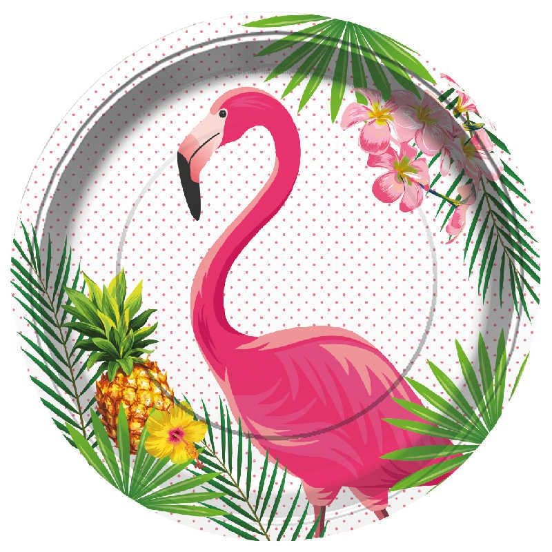 Flamingo Temalı Parti Tabağı 8 Adet (CLZ)