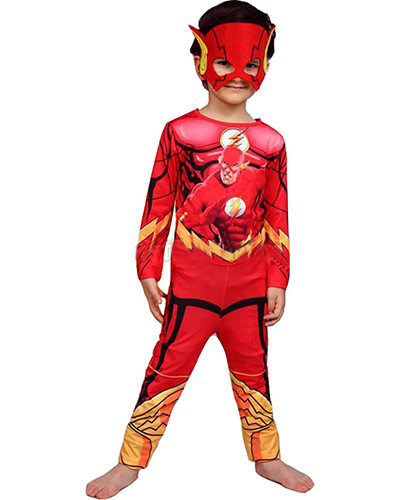 Flash Kostümü Çocuk - Flash Kostüm ve Maske Full Set (CLZ)
