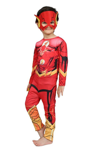 Flash Kostümü Çocuk - Flash Kostüm ve Maske Full Set (CLZ)