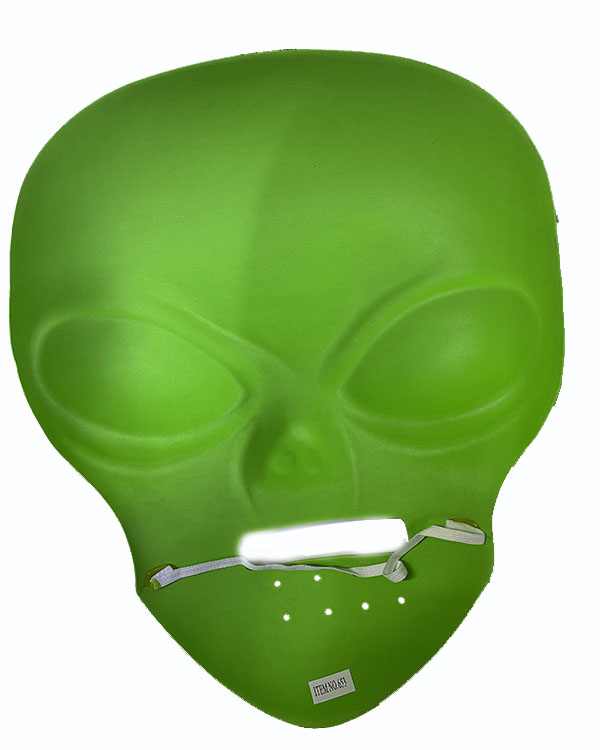 Ghoulish Productions Green Alien Mask 45x30 cm ( UZAYLI ) (CLZ)